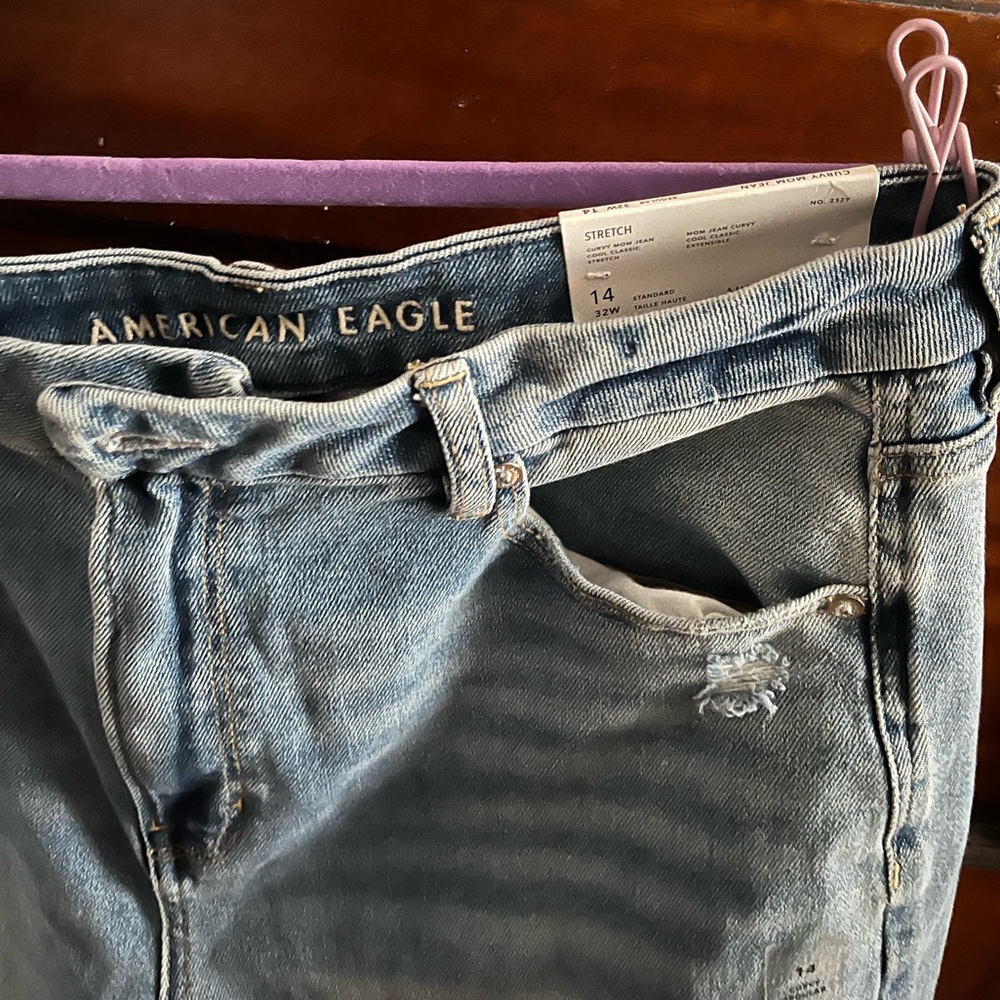 AE Stretch Ripped Curvy Mom Jean